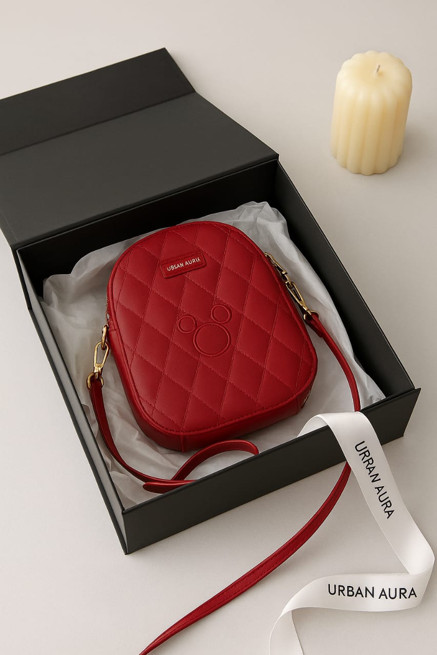 Mini Quilted Crossbody Bag – Dual Color Set (Pink & Maroon)