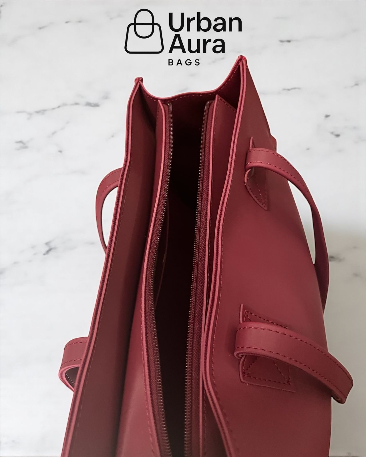 Faux Leather Tote with Gold Lock Detail